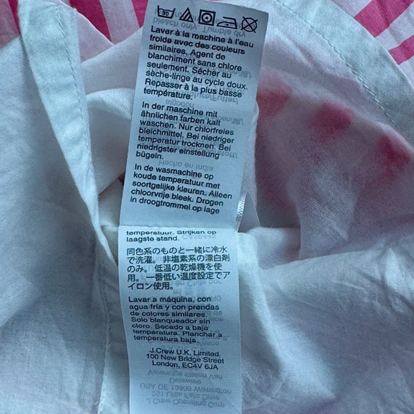 J.Crew Sleeveless Seersucker Tiered Popover Mixed Stripe Pink Poplin Dress Siz S - Picture 7 of 13